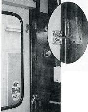 写真3-1-5　市内電車の扉の「ラッチ」