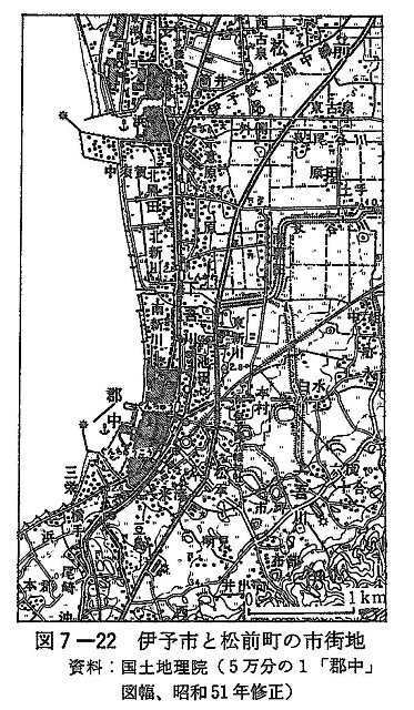 図7-22　伊予市と松前町の市街地