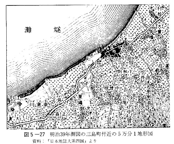 図5-27　明治39年測図の三島町付近の5万分1地形図