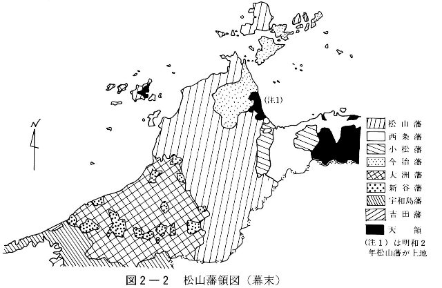 図2-2　松山藩領図(幕末)
